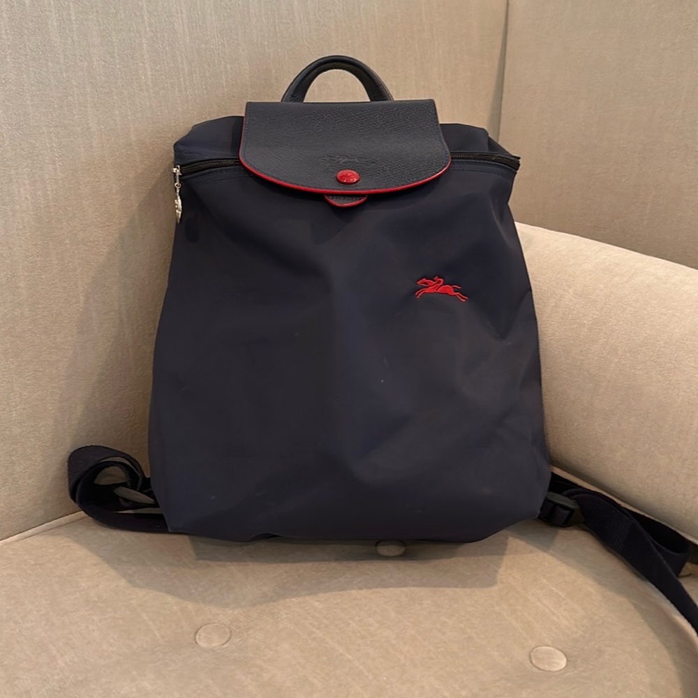 Longchamp Black and Red Backpack